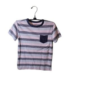 Cat&Jack Boys Short Sleeve Striped Pullover Top Sz S 5/6